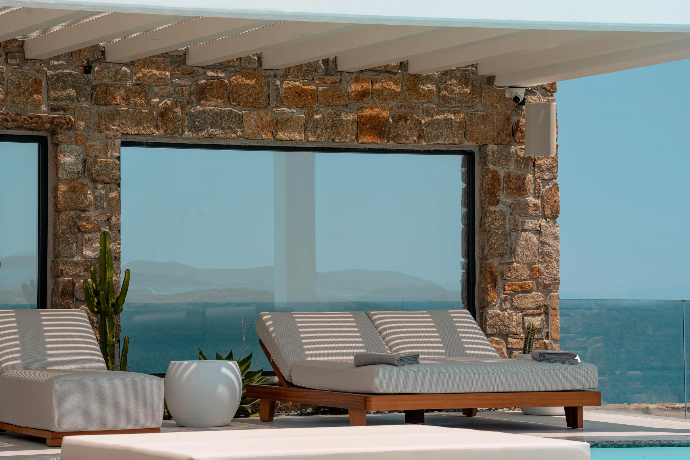 Luxury villa sunset in Mykonos